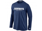 Nike Dallas Cowboys Font Long Sleeve T-Shirt D.Blue