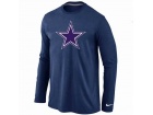 Nike Dallas Cowboys Logo Long Sleeve T-Shirt D.Blue