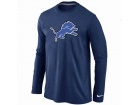 Nike Detroit Lions Logo Long Sleeve T-Shirt D.Blue