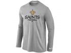 Nike New Orleans Sains Critical Victory Long Sleeve T-Shirt Grey