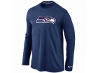 Nike Seattle Seahawks Logo Long Sleeve T-Shirt D.Blue