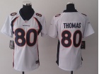 2013 Women Nike Denver Broncos #80 Julius Thomas White Jerseys