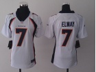 2013 Women Nike Denver Broncos #7 John Elway White Jerseys