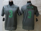 Youth Nike Seattle Seahawks #3 Russell Wilson Grey Vapor Elite Jerseys