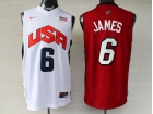 USA Team #6 LeBron James White/Red Special Basketball Jerseys