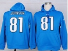 Detroit Lions #81 Calvin Johnson Blue Nike NFL Hoodies