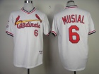 St. Louis Cardinals #6 Stan Musial White Throwback Jerseys