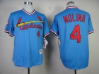 St.louis Cardinals #4 Yadier Molina Blue Throwback Jerseys