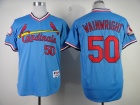 St. Louis Cardinals #50 Adam Wainwright Blue Authentic 1982 Turn Back The Clock Jerseys