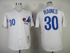 Montreal Expos #30 Tim Raines White Throwback Baseball Jerseys