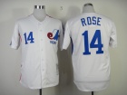 Montreal Expos #14 Pete Rose White Throwback Baseball Jerseys