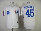 Montreal Expos #45 Pedro Martinez White Throwback Baseball Jerseys