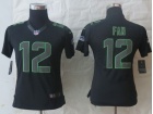 2014 Women Nike Seattle Seahawks #12 Fan Black Impact Limited Jerseys