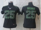 2014 Women Nike Seattle Seahawks #25 Sherman Black Impact Limited Jerseys