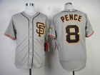 San Francisco Giants #8 Hunter Pence Grey SF Cool Base Jerseys