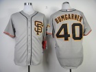 San Francisco Giants #40 Madison Bumgarner Grey SF Cool Base Jerseys