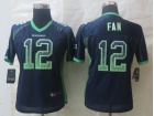 2013 Women Nike Seattle Seahawks #12 Fan Blue Drift Fashion Jerseys