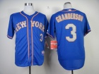 New York Mets #3 Curtis Granderson Blue with Gray Number Cool Base Jerseys