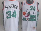 NBA 96 All Star #34 Hakeem Olajuwon White Hardwood Classic Swingman Jerseys