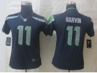 Nike Seattle Seahawks #11 Percy Harvin Blue Women Limited Jerseys