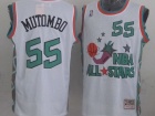 NBA 96 All Star #55 Dikembe Mutombo White Hardwood Classic Swingman Jerseys