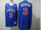 Philadelphia 76ers #3 Allen Iverson Blue With Red Number Swingman Jerseys