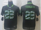 2014 Youth Seattle Seahawks #29 Thomas III Black Lights Out Stitched Jerseys