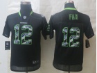 2014 Youth Seattle Seahawks #12 Fan Black Lights Out Stitched Jerseys