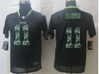 2014 Youth Seattle Seahawks #11 Percy Harvin Black Lights Out Stitched Jerseys