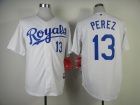 Kansas City Royals #13 Salvador Perez White Cool Base Jerseys