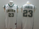 High School Irish #23 LeBron James White Jerseys