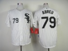 Chicago White Sox #79 Jose Abreu White Pinstrip Cool Base Jerseys