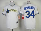 Seattle Mariners #34 Felix Hernandez White Turn Back The Clock Jerseys