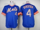 New York Mets #4 Lenny Dykstra Blue 1983 M&N Jerseys