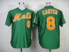 New York Mets #8 Cary Carter Green 1985 M&N Jerseys