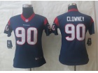 Nike Women Houston Texans #90 Jadeveon Clowney Blue Limited Jerseys