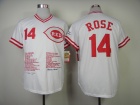 Cincinnati Reds #14 Pete Rose Commemorative Edition White Throwback Jerseys