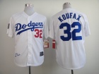 Los Angeles Dodgers #32 Sandy Koufax White Throbwack With 1955 Patch Jerseys