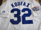 Los Angeles Dodgers #32 Sandy Koufax White Throbwack With 1955 Patch Jerseys