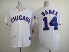 Chicago Cubs #14 Ernie Banks White 1968 Majestic Throwback Jerseys