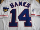 Chicago Cubs #14 Ernie Banks White 1968 Majestic Throwback Jerseys