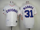 Chicago Cubs #31 Greg Maddux White 1988 Majestic Throwback Jerseys