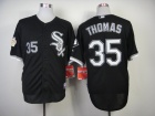 Chicago White Sox #35 Frank Thomas Black 2014 Hall Of Fame Inductee Home Jerseys