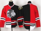 Chicago Blackhawks Blank Red And Black Deadhawks Skull Splite Jerseys