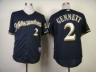 Milwaukee Brewers #2 Scooter Gennett Blue Cool Base Jerseys Milwaukee