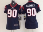 Houston Texans #90 Jadeveon Clowney Blue Women Nike Jerseys