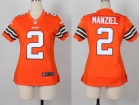 Nike Cleveland Browns #2 Johnny Manziel Orange Women Jerseys