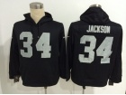 Oakland Raiders #34 Bo Jackson Black Nike NFL Hoodies