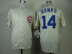 Chicago Cubs #14 Ernie Banks Cream 1969 Turn The Clock Jerseys