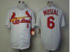 St. Louis Cardinals #6 Stan Musial White Cool Base Jerseys